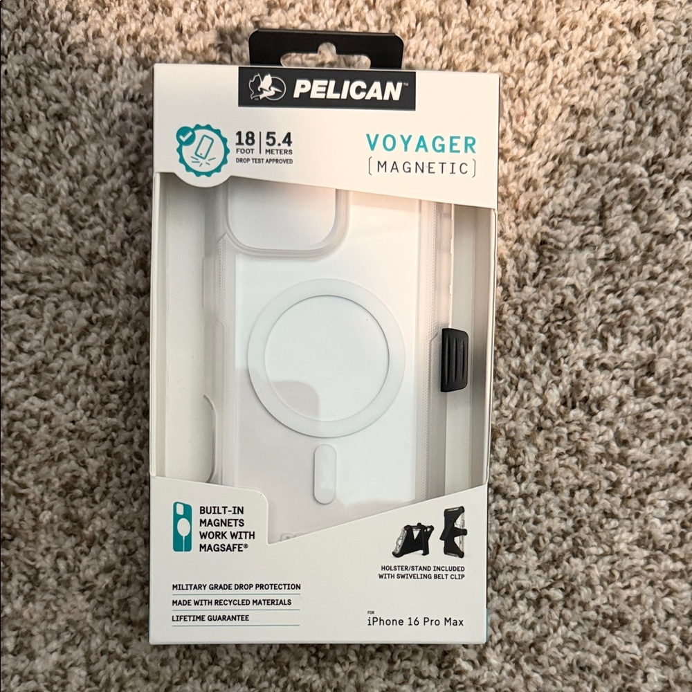 Pelican Voyager Magnetic Case for iPhone 16 Pro Max — White